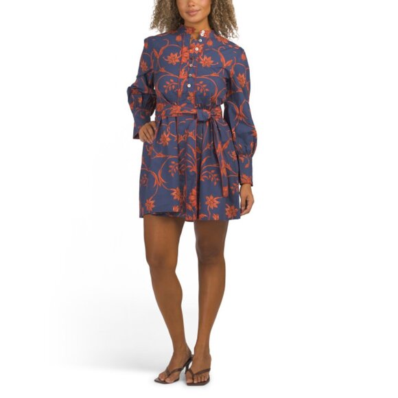 BEYOND BY VERA Blue Multi Button Front Block Printed Mini Dress - Picture 1 of 2
